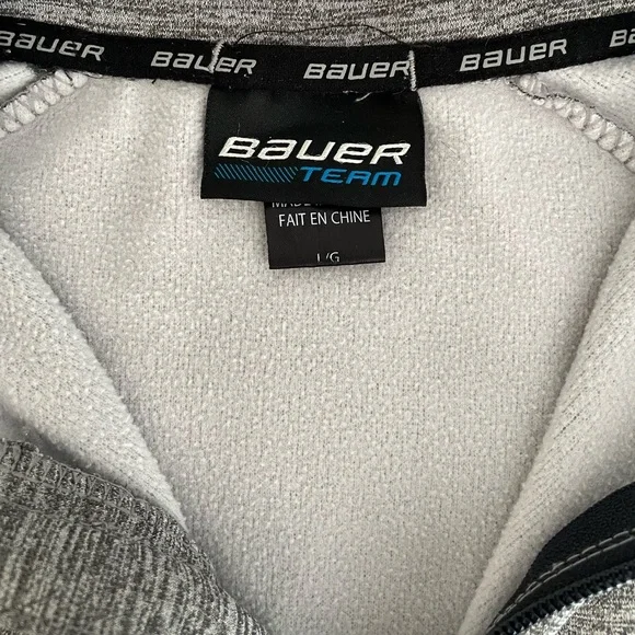 Bauer Heather Gray Vapor Fleece 1/4 Pullover, Men’s Large - Picture 6 of 7